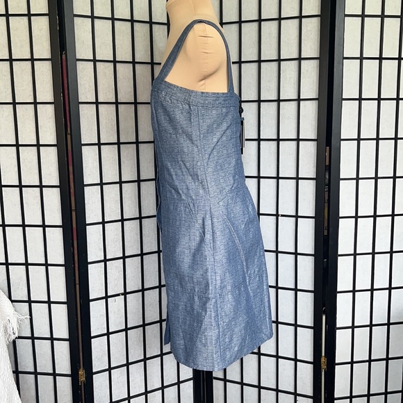 Derek Lam Blue Button Front Wide Strap Dress 10 - Picture 5 of 13
